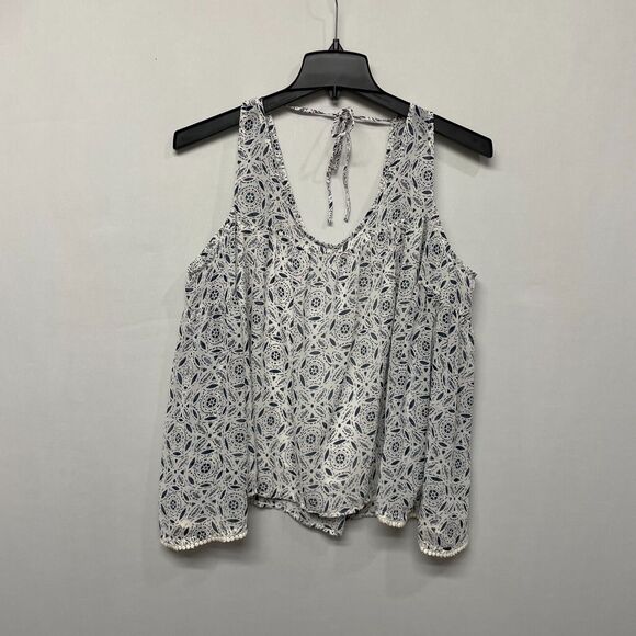 Abercrombie & Fitch Women Cold Shoulder Blouse Top Shirt Size Small B326 -7 - Picture 1 of 15